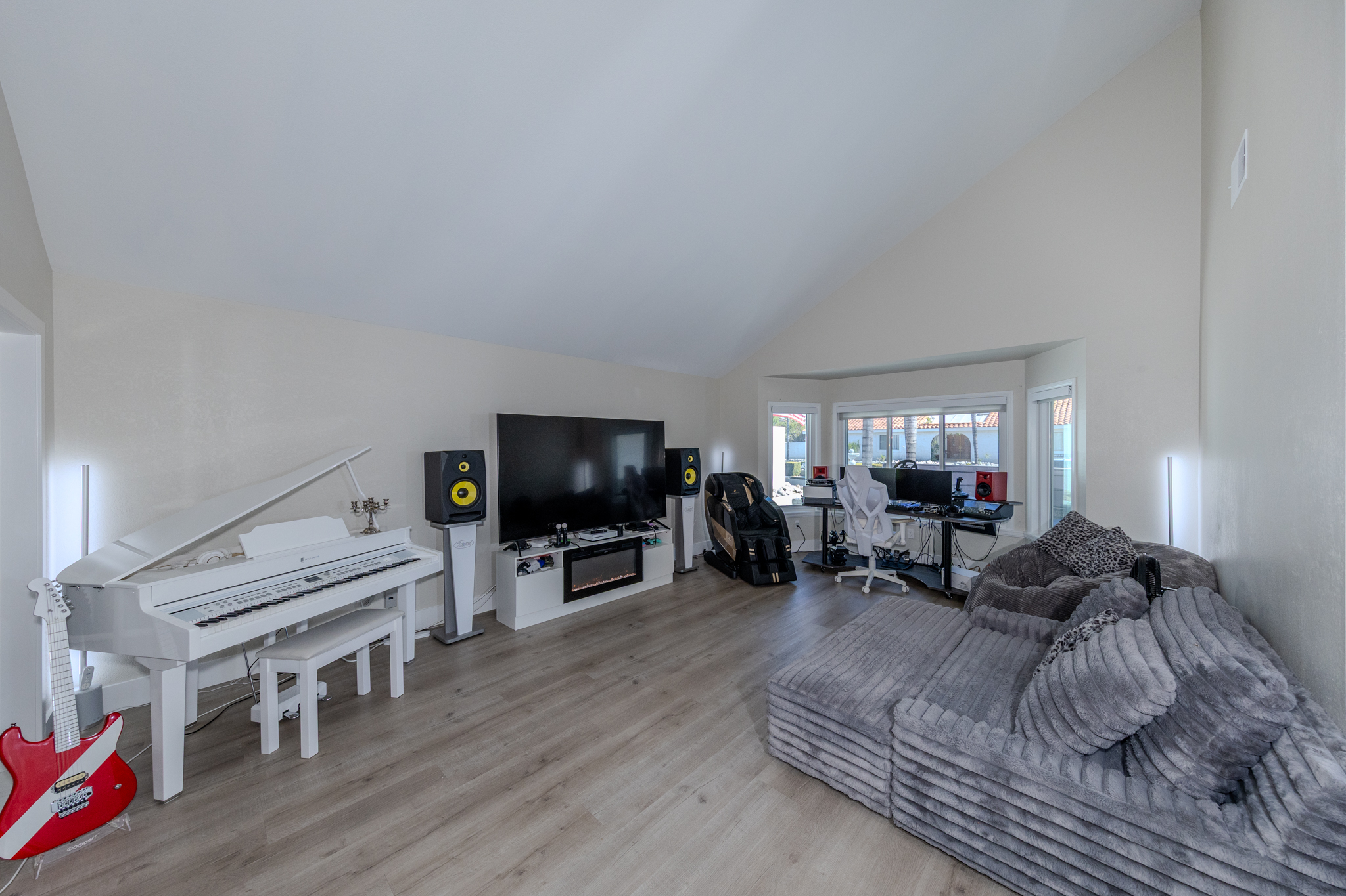 Vaulted living room